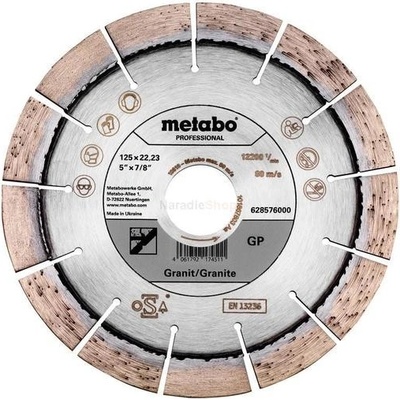 Metabo Diamantový rezný kotúč 125 x 22,23 mm 628576000