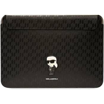 KARL LAGERFELD Чанта за лаптоп Karl Lagerfeld KLCS14SAKHPKK, 14"", черна / черна, Saffiano Monogram Ikonik (KF001670-0)