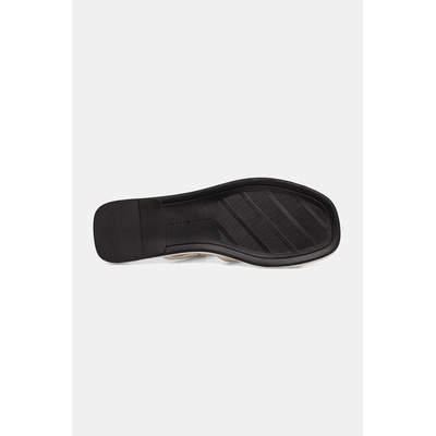 Tommy Hilfiger сандали дамски от кожа FLAT STRAPPY SANDAL LTH (FW0FW09220)