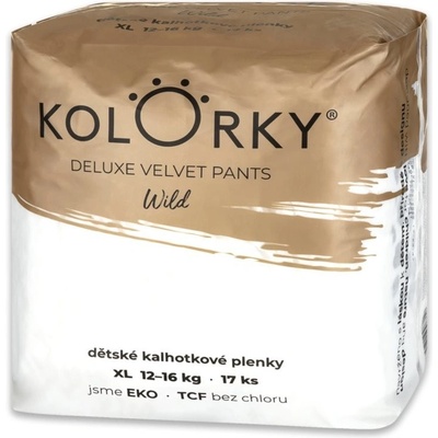 Kolorky Deluxe Velvet wild XL 12-16 kg 17 ks