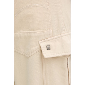 G-Star Памучен панталон G-Star Cargo 3D boyfriend в бежово със стандартна кройка, с висока талия D27022-E078 (D27022.E078)