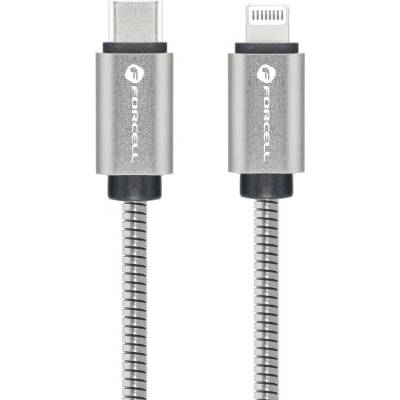 Forcell Кабел Forcell - F-Energy Metal C238, USB-C/Lightning, 27W, 2 m, сребрист (5903396378485)
