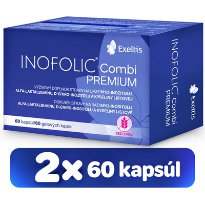 Exeltis Inofolic Combi Premium VÝHODNÉ DVOJBALENIE/2mes 2 x 60 gélových kapsúl