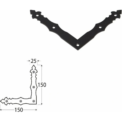 Domax NAD ozdobný rohovník Duplex 1 150 x 150 x 25 x 2.5 mm 10 ks