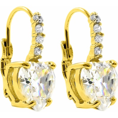BRUNOshop.cz Visací náušnice srdce gold s kamínky S2628