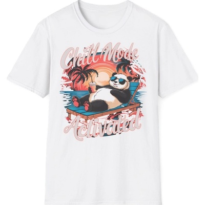 Relaxační tričko s potiskem Chill Mode Activated unisex Softstyle White