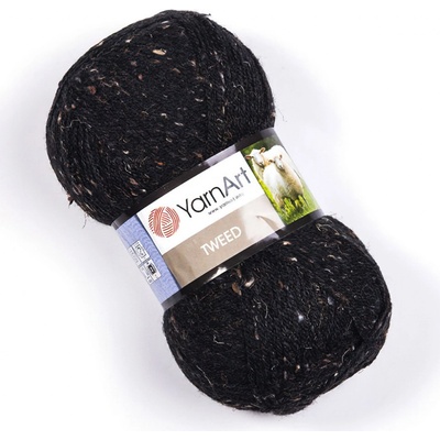 YarnArt pletací příze TWEED 228 černá s barevnými nopky, 100g/300m