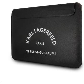 KARL LAGERFELD RSG Logo Leather Sleeve Case 13 - дизайнерски кожен калъф за преносими компютри до 13 инча (черен)