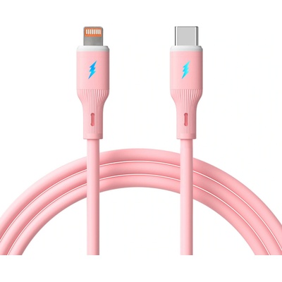 Akyga Кабел USB-C към Lightning 1 м, 30 W, силиконов, розов (AK-USB-71) (AK-USB-71)