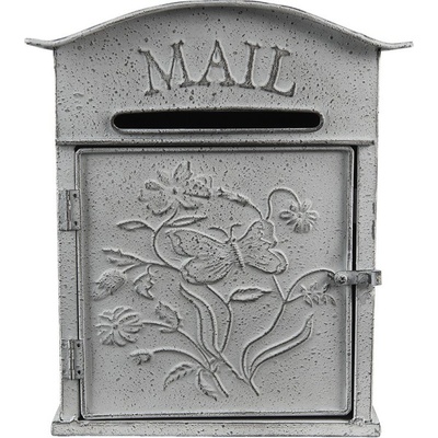 Světle šedá retro poštovní schránka Mail - 26*10*31 cm - Clayre & Eef – Hledejceny.cz