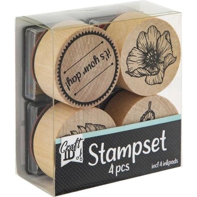 Craft ID Печати Природа, с включени тампони, 4 броя (6606200052)