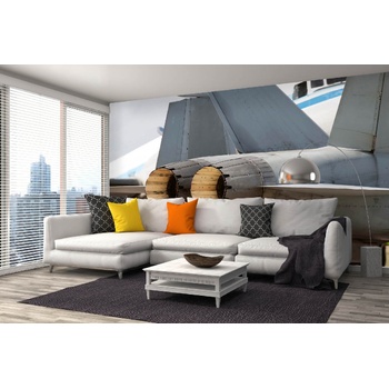 DIMEX ART s. r. o Самозалепваща се флизелинова фототапета двигател на изтребител 375 x 250 см