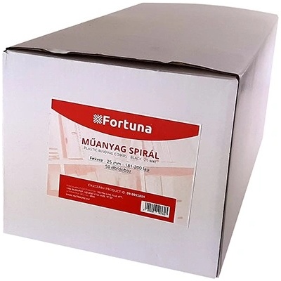 FORTUNA Спирала за подаване на документи от пластмаса FORTUNA 25mm 181-200 листа черна 50/drum 09.0052801 (09.0052801)