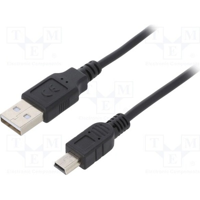 Digitus AK-300130-010-S USB 2.0, USB A vidlice, USB B mini vidlice, niklovaný, 1m