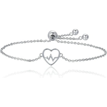 DELIS Сребърна гривна, jw544, дизайн на сърце, с родиево покритие (jw544)