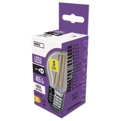 Emos Lighting LED žárovka Filament Mini Globe 4W E27 neutrální bílá