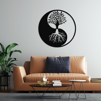 Decono Метална Декорация Дърво на Живота Ин и Ян