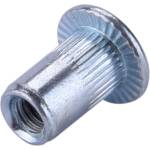 Fortum гайка за нитове klt. 50 бр. , M3, POP-NUT, поцинкована стомана, кръгла, отворена, с плосък ръб, назъбена FORTUM