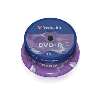 Verbatim DVD+R(25-Pack)Spindle/General Retail/16x/4.7GB (43500)