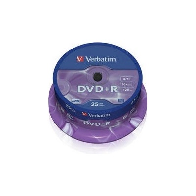 Verbatim DVD+R(25-Pack)Spindle/General Retail/16x/4.7GB (43500)