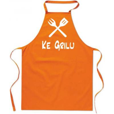 Povidlo.cz Zástěra Ke grilu Oranžová