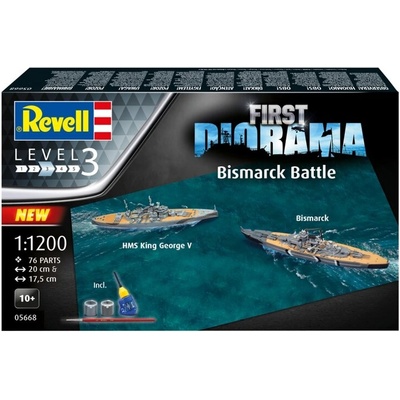 Revell Сглобяем модел, Revell, Диорама Битката Bismarck HMS и King George V, 76 части (R05668)