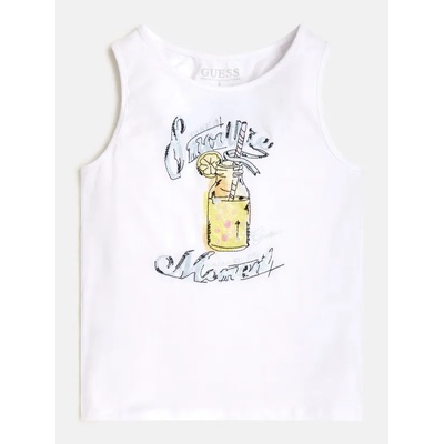 GUESS Бял потник за момиче с апликация и панделка на гърба Guess