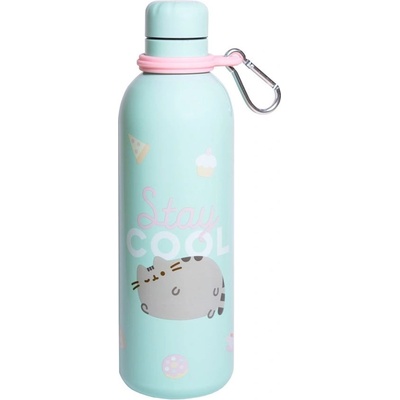 CurePink Nerezová Termo outdoor láhev Pusheen Foodie 500 ml