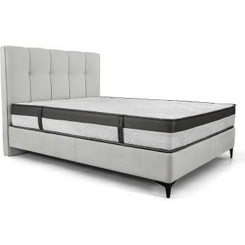 Мебели КАМБО Тапицирано легло Boxspring светлосиво Ida B1 Aria 13 K1 Black