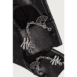 Karl Lagerfeld ръкавици без пръсти дамски от кожа (B4W33018)