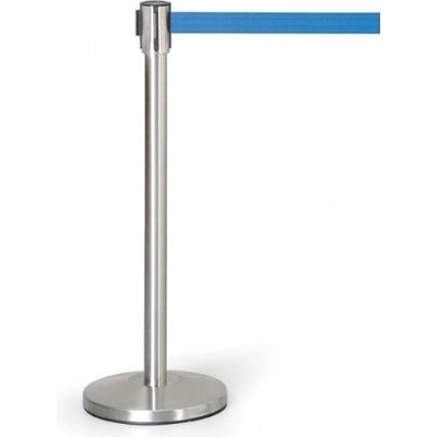 Zahradzovací stĺpik so samonavíjacím pásom, nerez matný/modrá