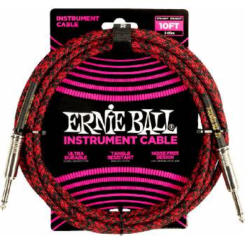 Ernie Ball Braided Straight Straight Inst Cable 3 m Директен - Ъглов Инструментален кабел (P06394)