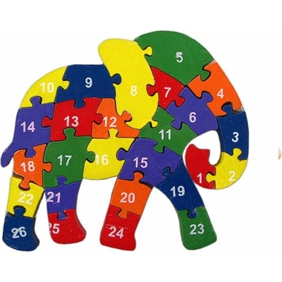 TifanTEX Wood Colored puzzle Elephant 26 Dielov