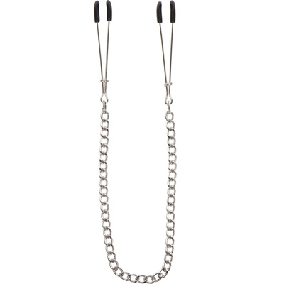 Taboom Nipple Play Tweezers With Chain Silver