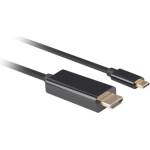 Lanberg CA-CMHD-10CU-0005-BK HDMI 2.0 (M) - USB Type-C (M) UHD 4K 60 Hz, черен HDMI кабел с позлатени контакти, 0, 5 м