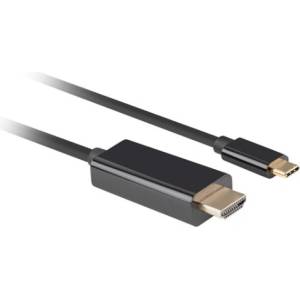 Lanberg CA-CMHD-10CU-0005-BK HDMI 2.0 (M) - USB Type-C (M) UHD 4K 60 Hz, черен HDMI кабел с позлатени контакти, 0, 5 м