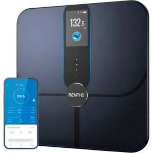 RENPHO Смарт кантар RENPHO Smart WiFi, До 180 кг, 13 показателя, Разпознаване на потребител, Синхронизация с мобилни приложения, Биоимпедансен анализ, USB-C, Тъмносин (PEU-R-A031)