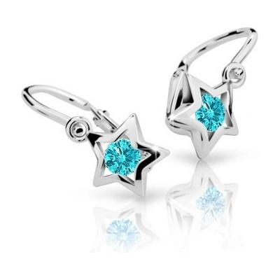 Cutie Jewellery detské zlaté náušnice hviezdičky C1942B-Mint Green