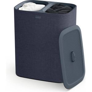 Joseph Joseph Tota - 90L Laundry Hamper with Lid, Separate Compartments with Removable Cotton Bags with Handles for Easy Carrying and Separation of Garments - Charcoal Black - 50004 (50004)