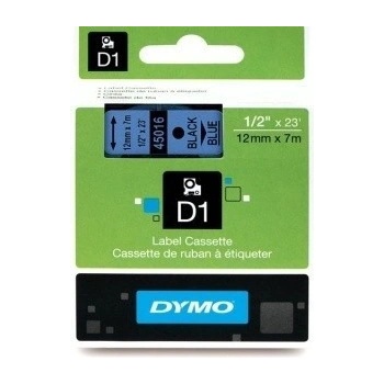 DYMO D1 45016, S0720560, 12mm x 7m черен печат / син фон, оригинална лента (45016)