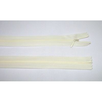Zips krytý 3mm nedeliteľný 60cm smotanový dederon