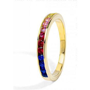 Blink-Blink Výročný prsteň zo žltého zlata s farebnými Zafírmi 1360ZZG