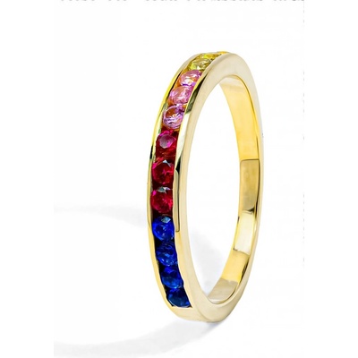Blink-Blink Výročný prsteň zo žltého zlata s farebnými Zafírmi 1360ZZG