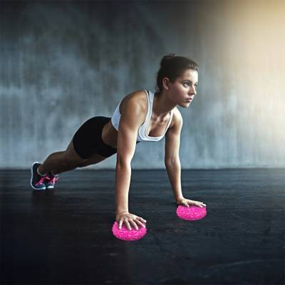 Pretorians Masážna loptička s bodcami16 cm x 16 cm ružová