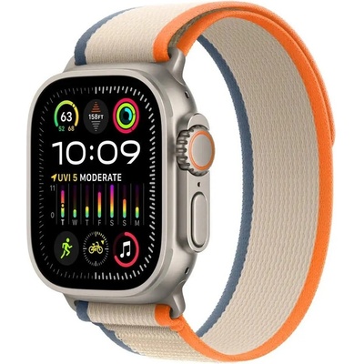 Apple Watch Ultra 2 49 mm titánové puzdro s oranžovo-béžovým trailovým ťahom M/L MRF23CS/A
