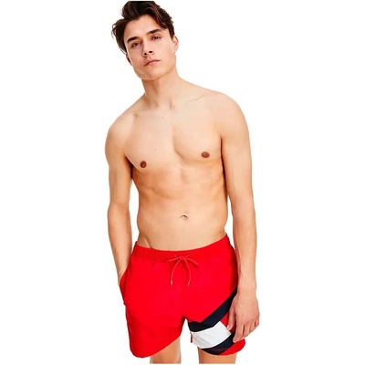 Tommy Hilfiger Бански гащета Tommy hilfiger Colour Blocked Slim Fit Mid Length swimming shorts - Red (Primary Red)