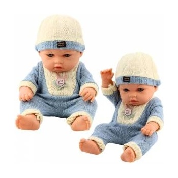 LEAN Toys Baby Doll in Blue Knitted Outfit with Cap