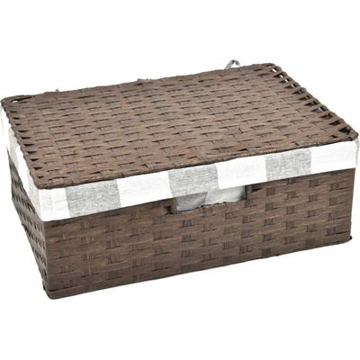 Vingo Úložný box s vekom hnedý 53x33 cm v. 19 cm