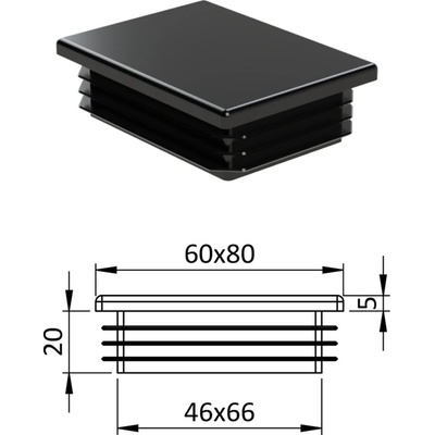 Krytka plastová 60 x 80 mm