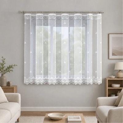 Dekorační žakárová záclona s řasící páskou KARELA bílá 300x100 cm MyBestHome